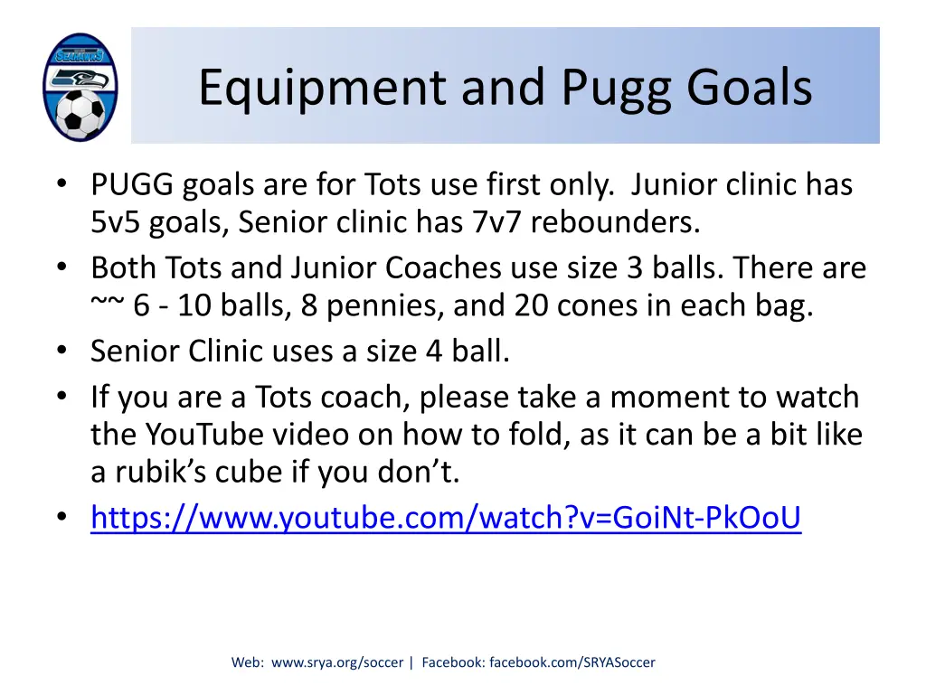 equipment and pugg goals