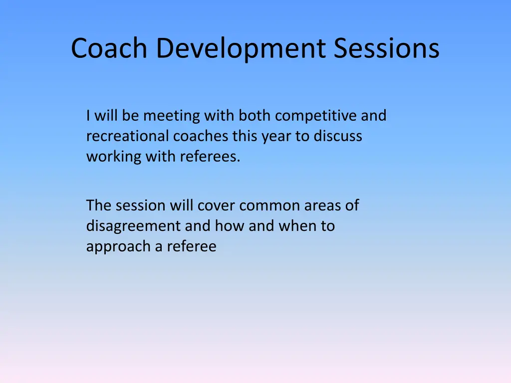 coach development sessions