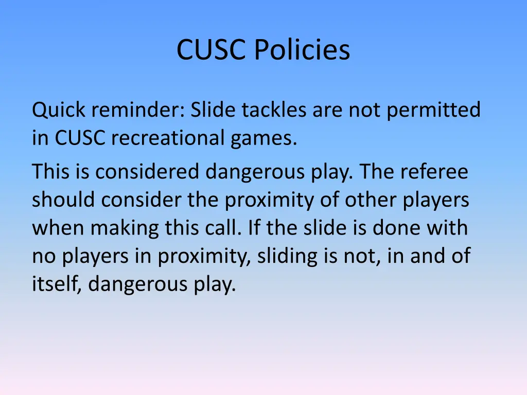 cusc policies