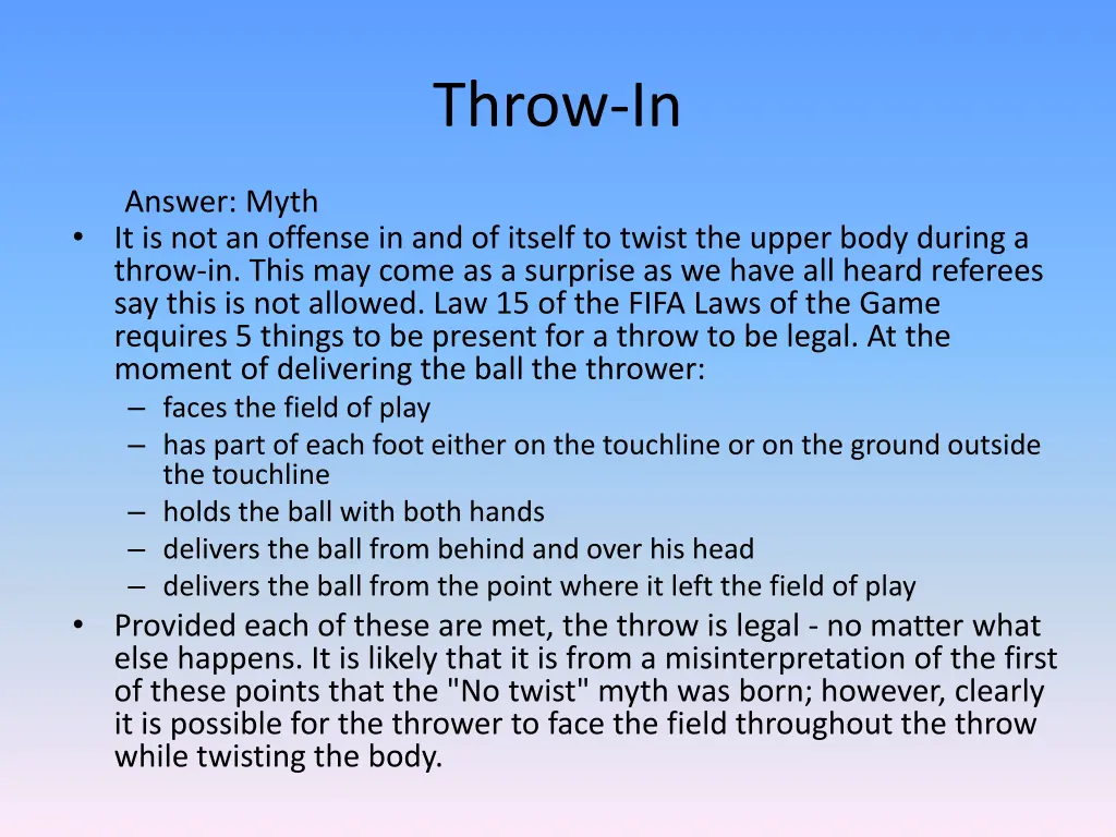 throw in