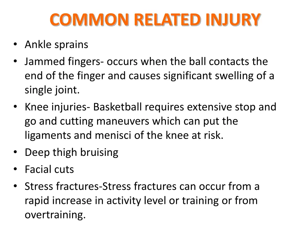 common related injury