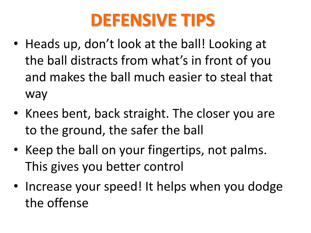 defensive tips