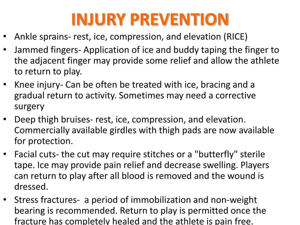 injury prevention ankle sprains rest