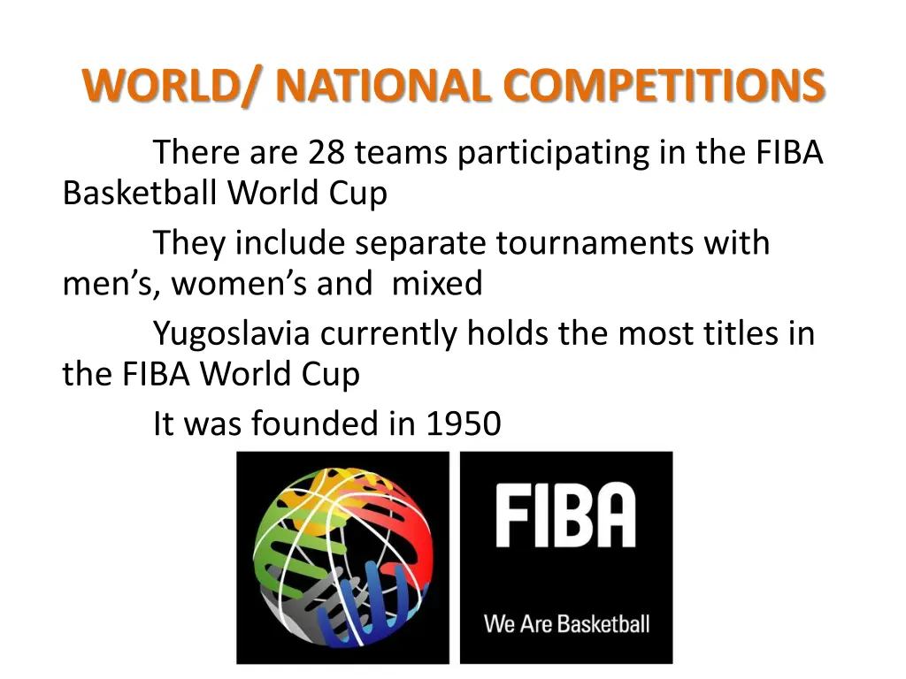 world national competitions