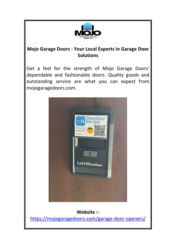 mojo garage doors your local experts in garage