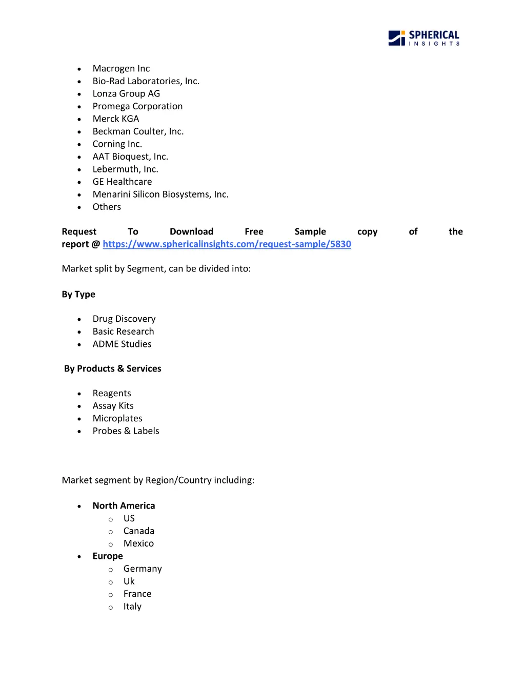 macrogen inc bio rad laboratories inc lonza group