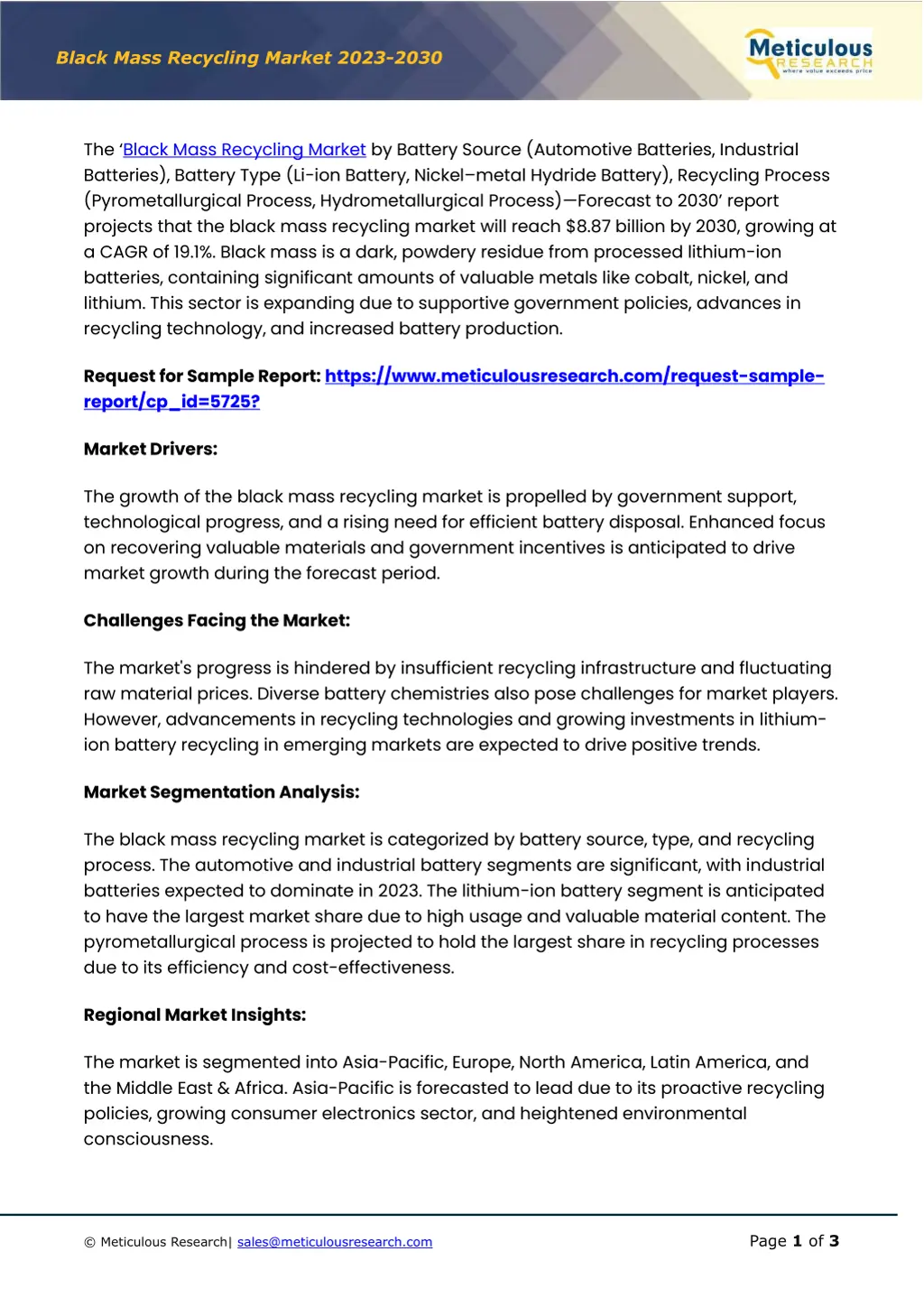 bla ck mass recycling market 202 3 20 30