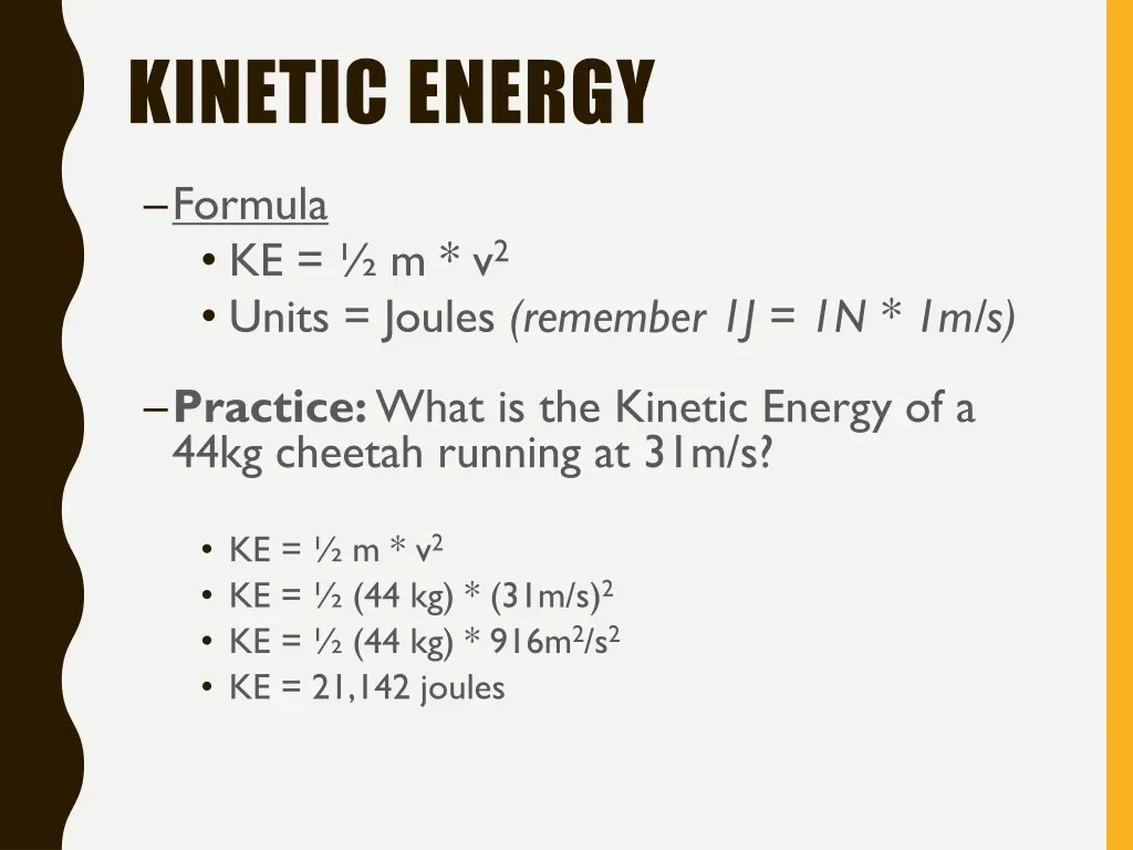 kinetic energy 1