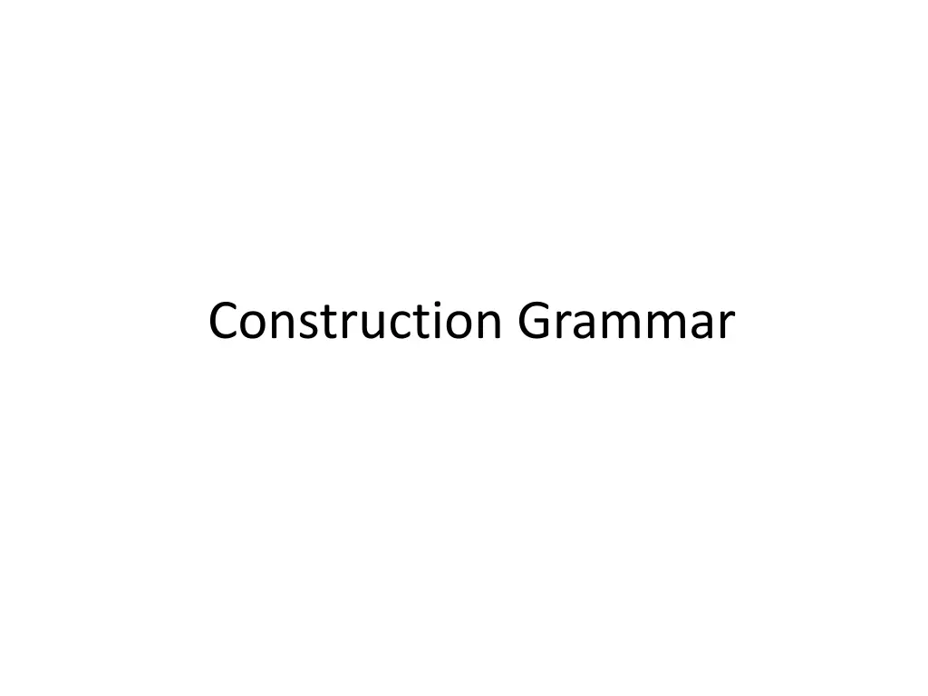 construction grammar