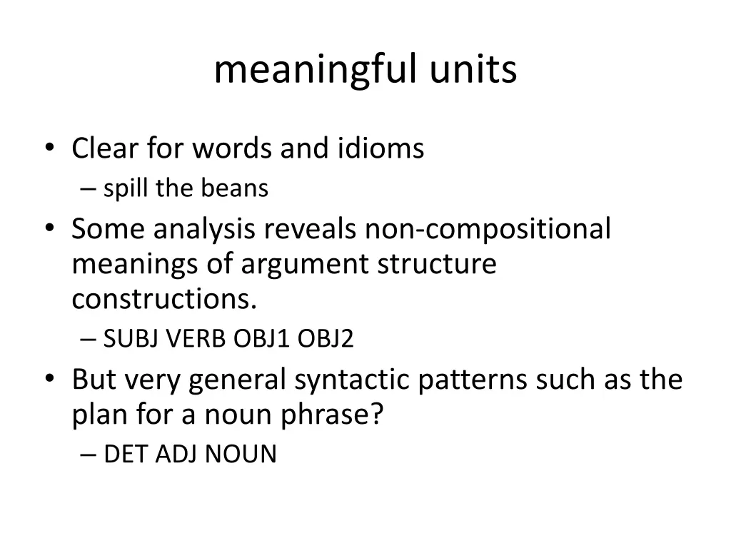 meaningful units