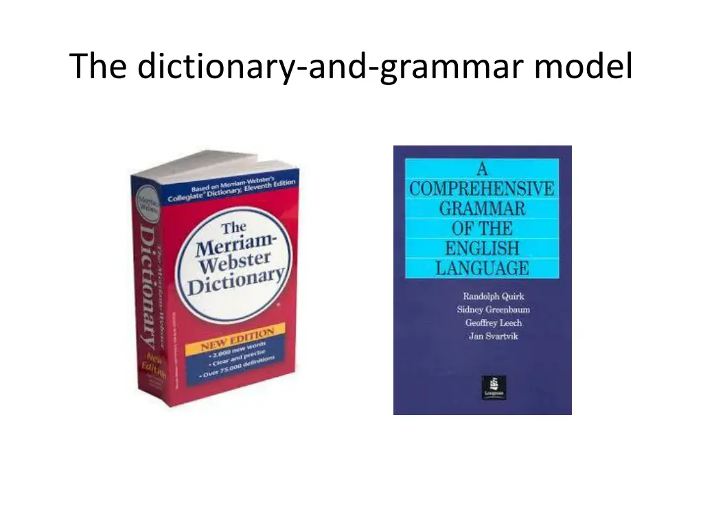 the dictionary and grammar model