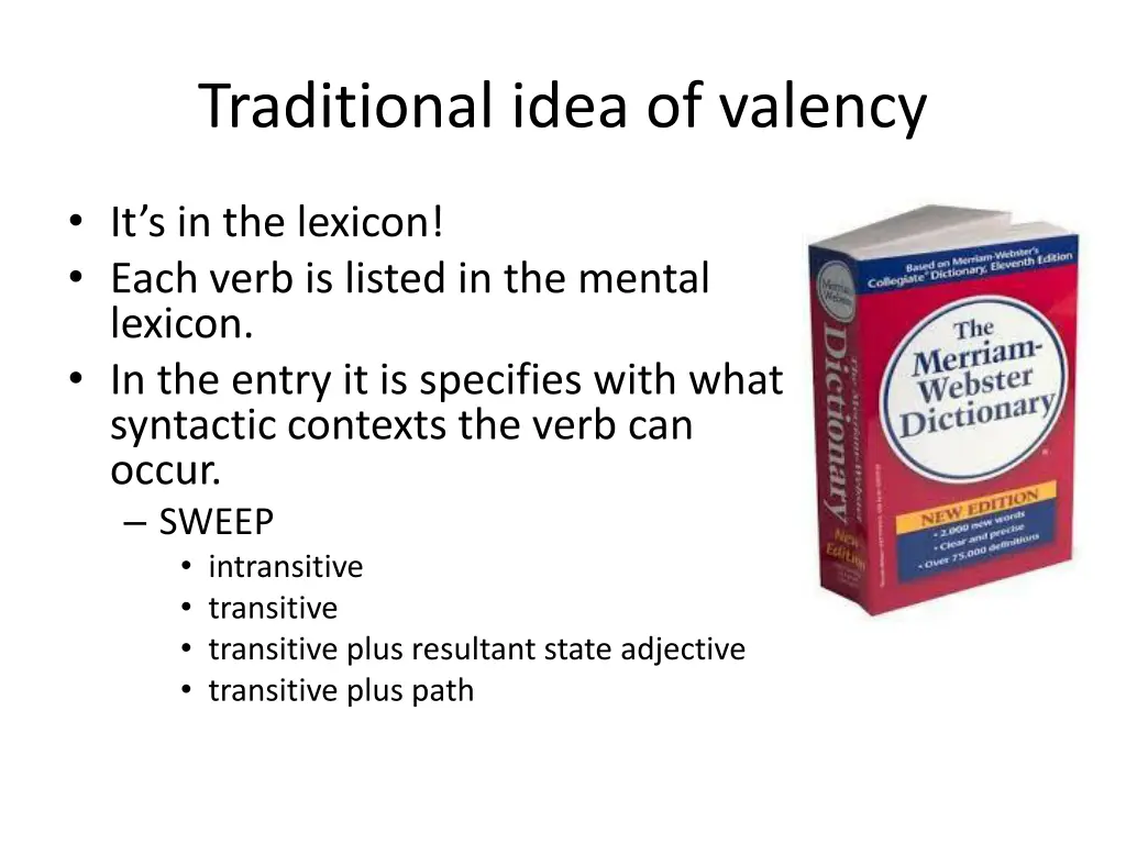 traditional idea of valency