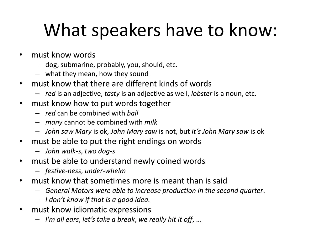 what speakers have to know