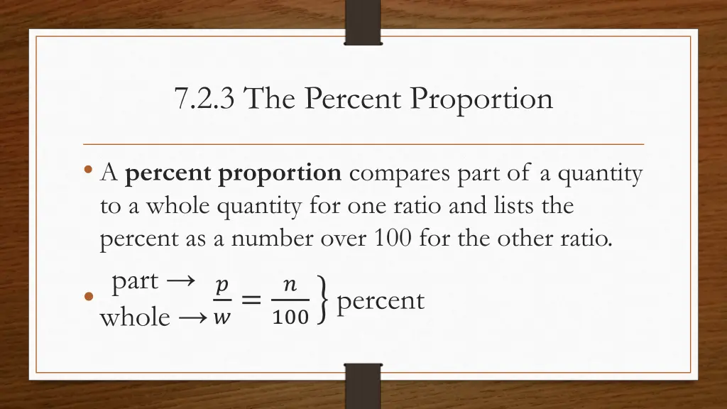 7 2 3 the percent proportion