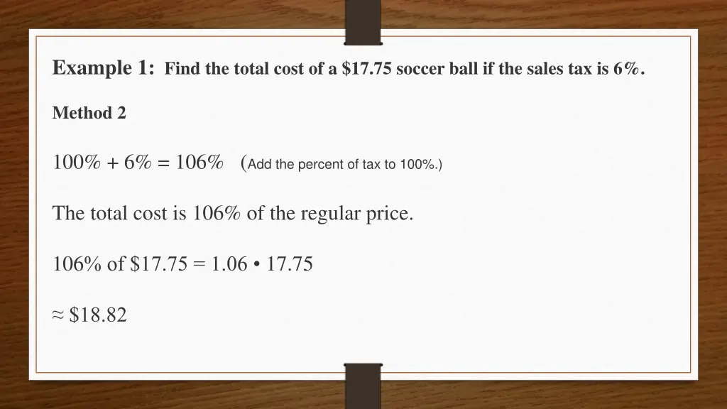 example 1 find the total cost of a 17 75 soccer 1