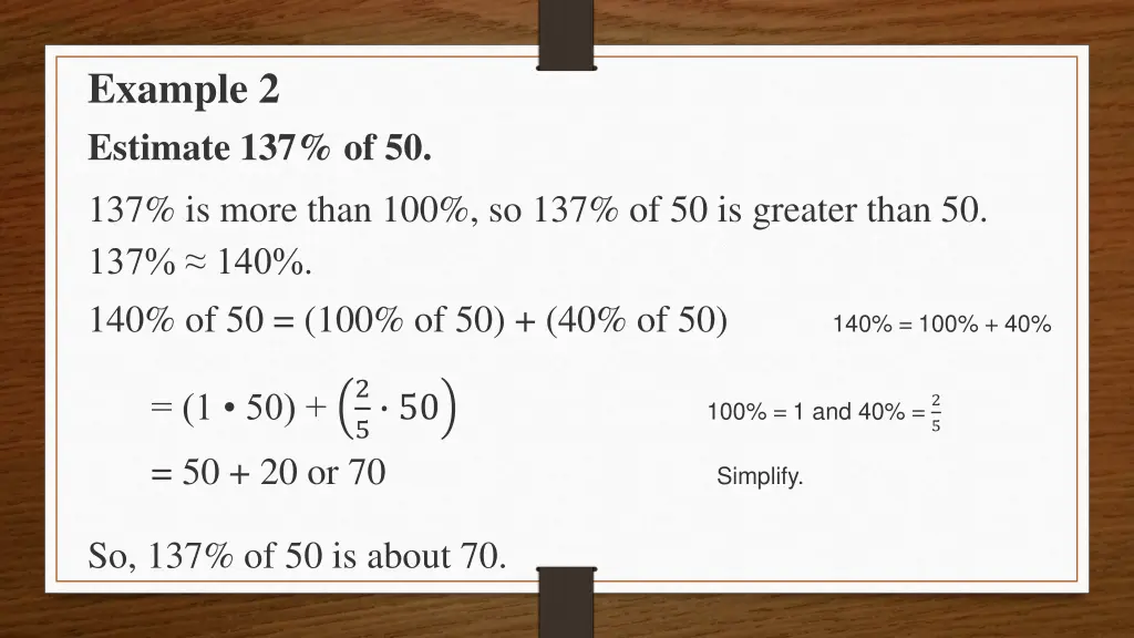 example 2 estimate 137 of 50 137 is more than