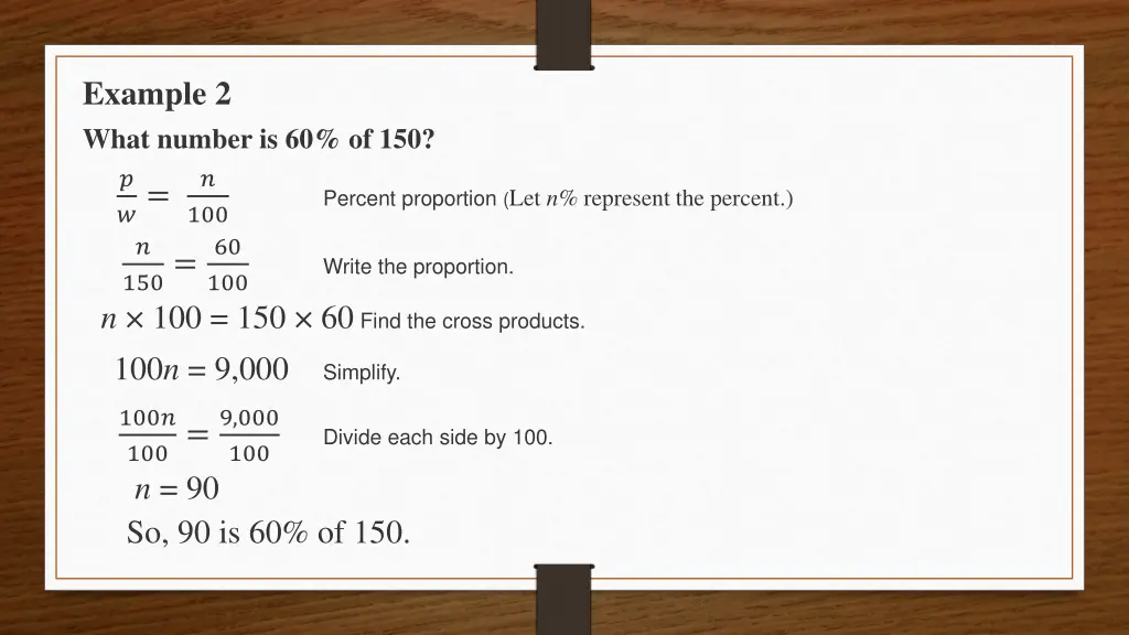 example 2 what number is 60 of 150