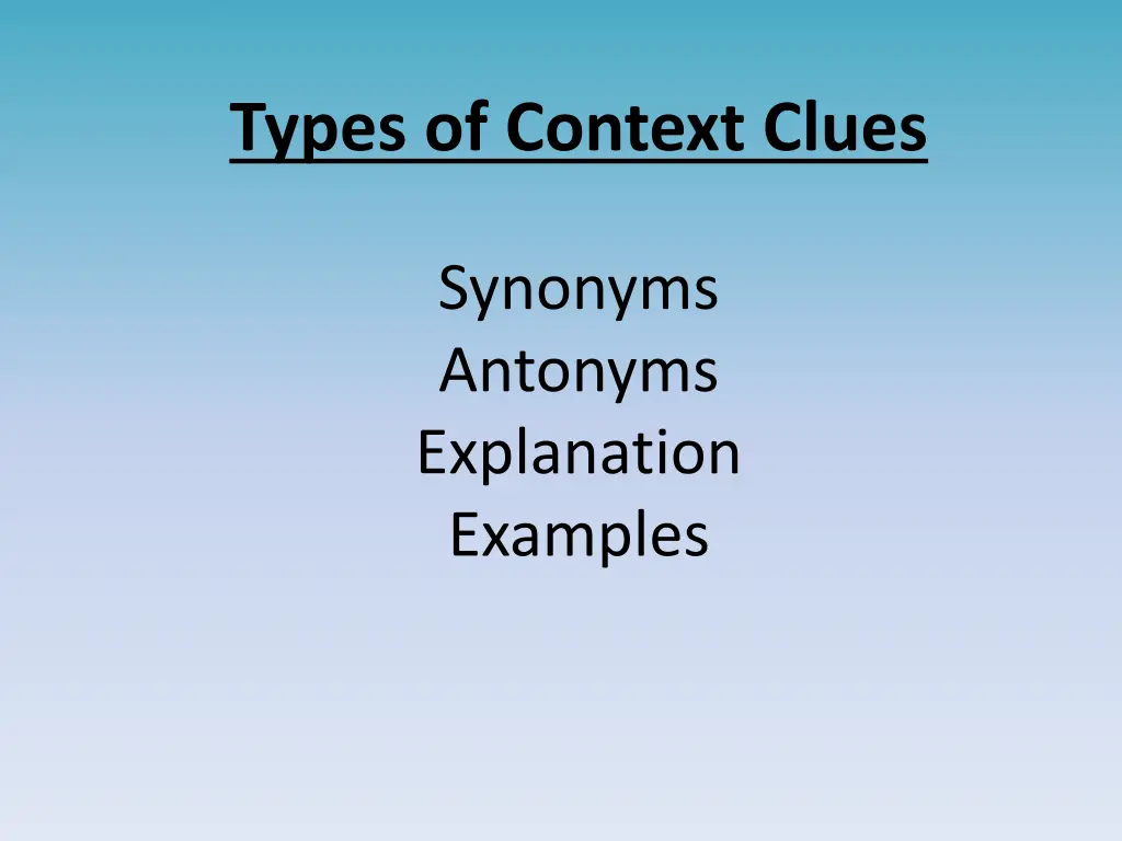 types of context clues