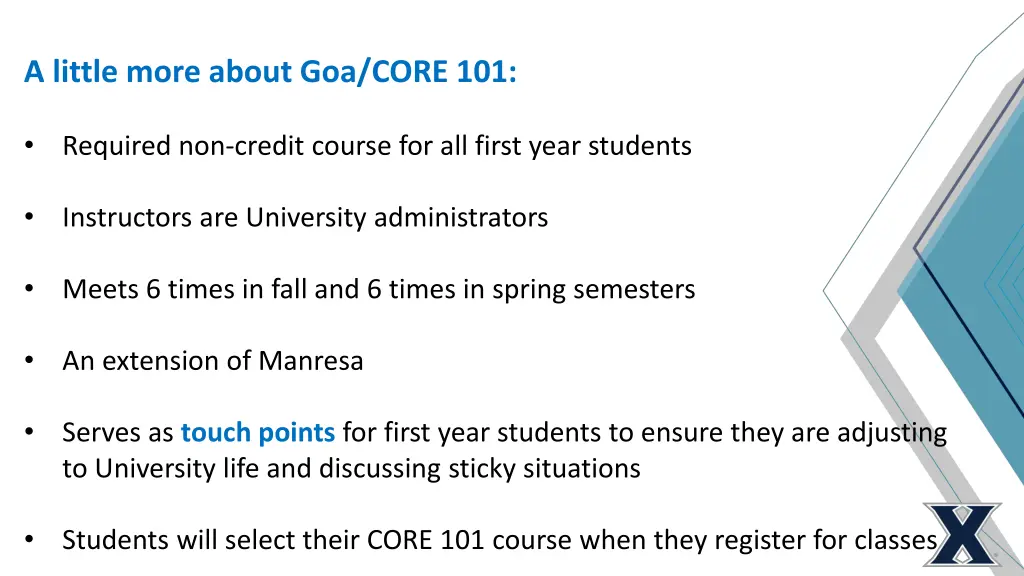 a little more about goa core 101