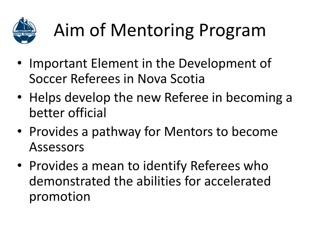 aim of mentoring program