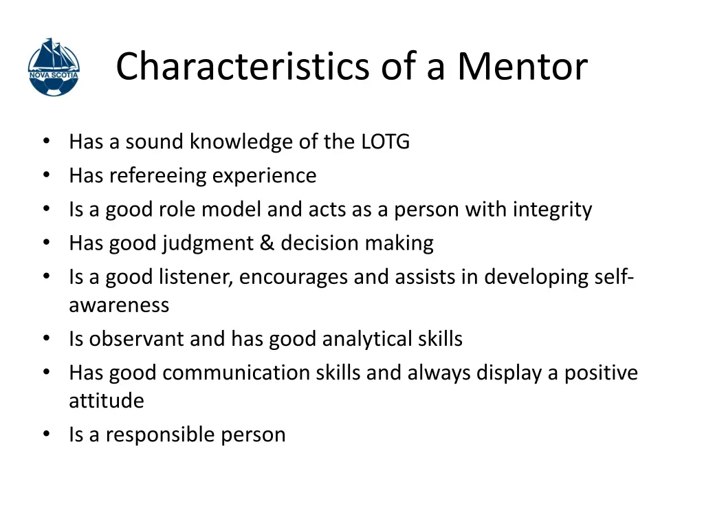 characteristics of a mentor