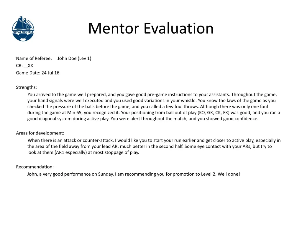 mentor evaluation