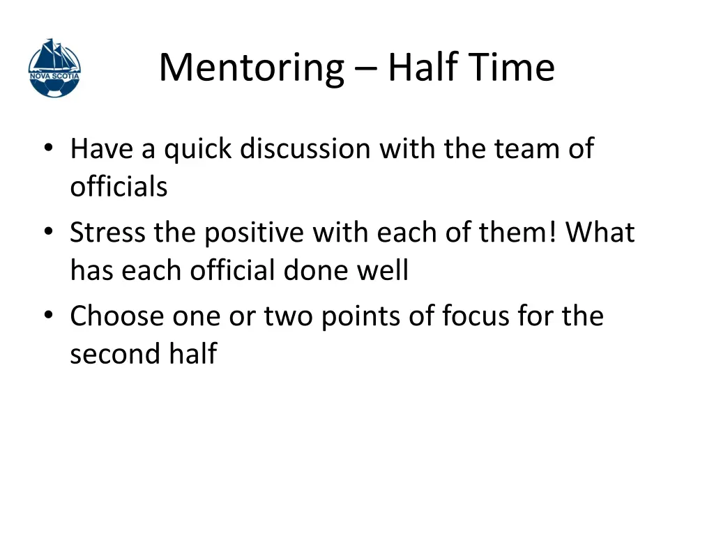 mentoring half time