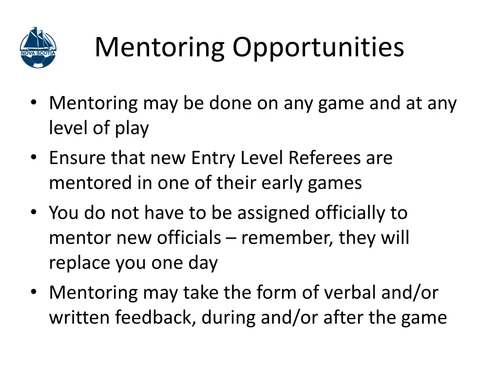 mentoring opportunities