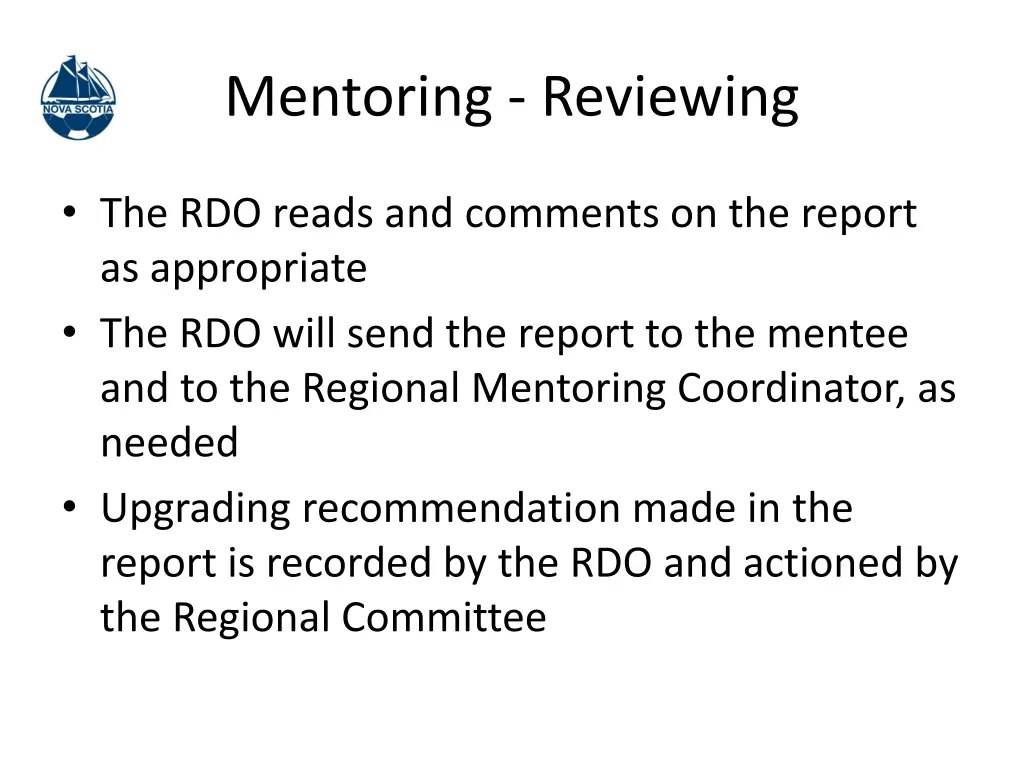 mentoring reviewing