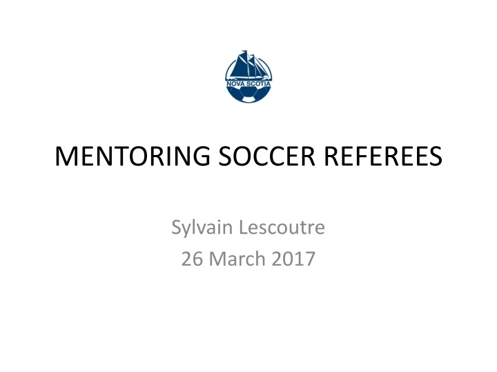 mentoring soccer referees