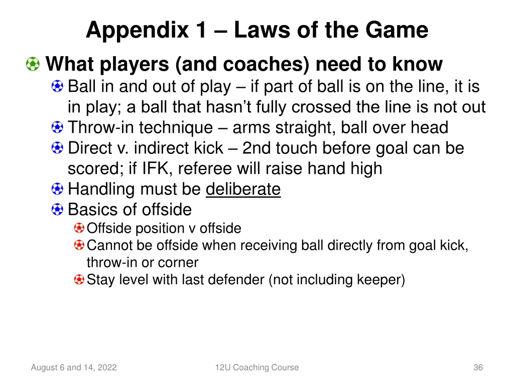 appendix 1 laws of the game what players