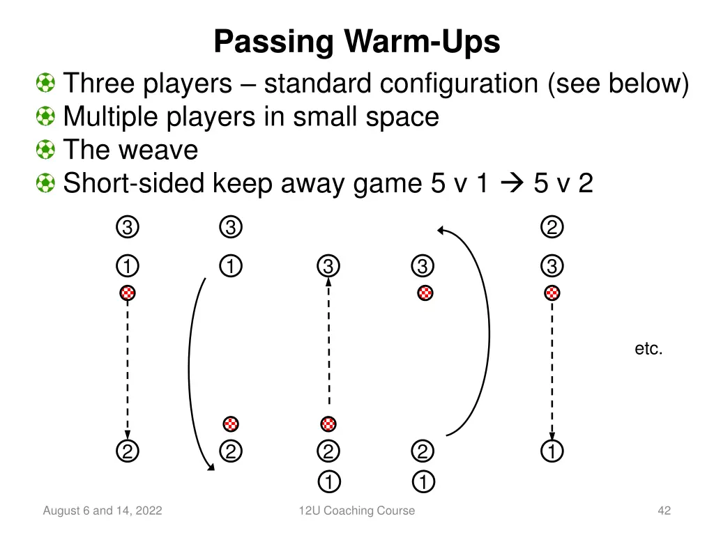 passing warm ups