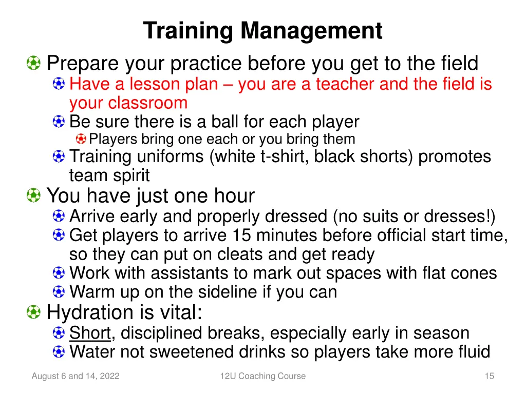 training management prepare your practice before