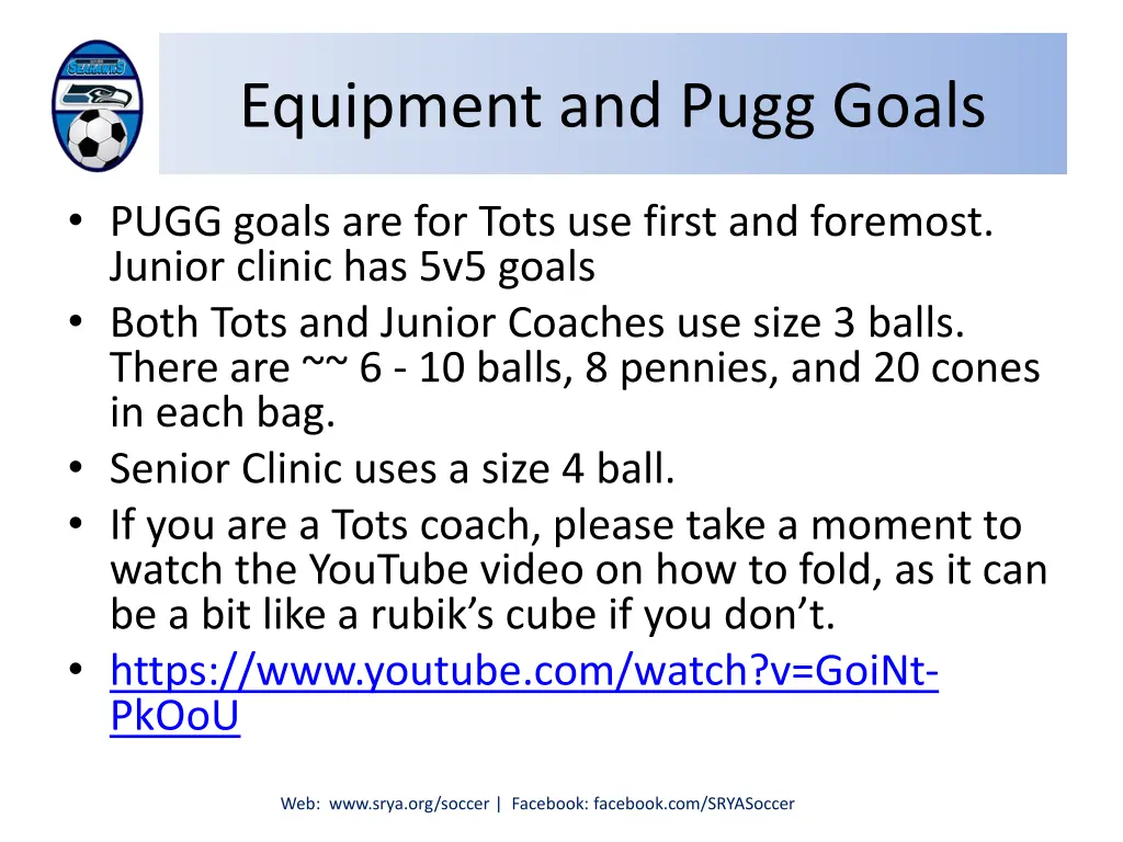 equipment and pugg goals