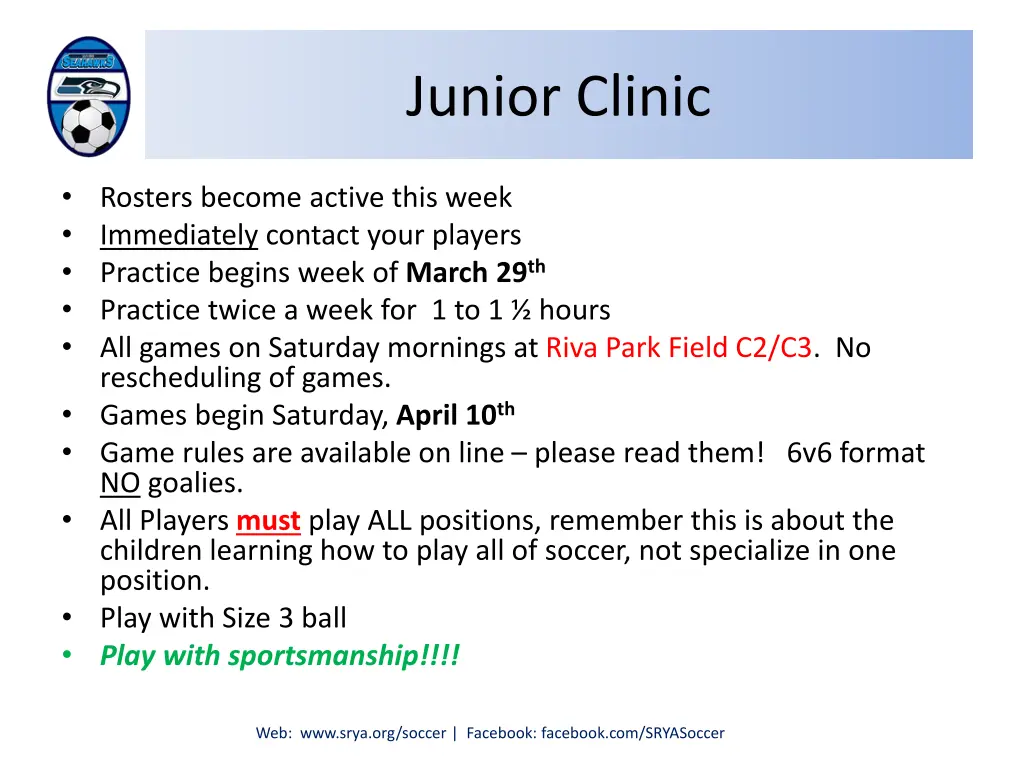 junior clinic