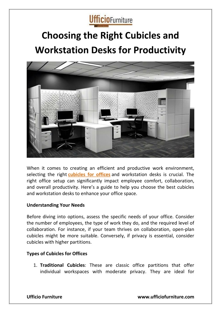 choosing the right cubicles and workstation desks