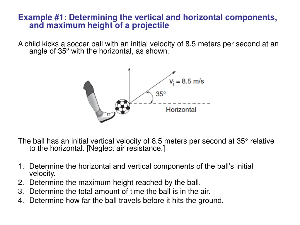 example 1 determining the vertical and horizontal