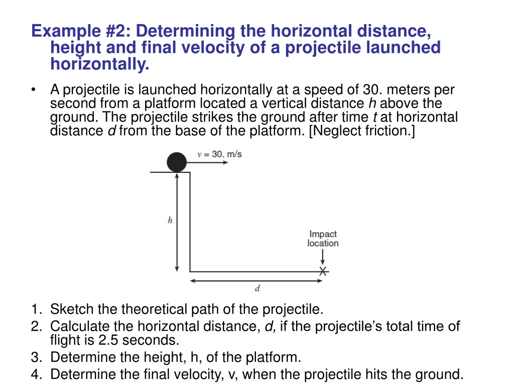 example 2 determining the horizontal distance