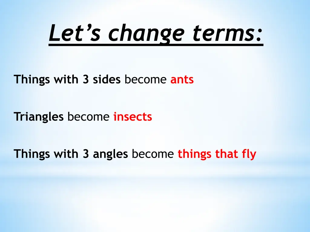 let s change terms