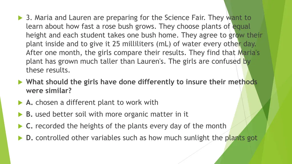 3 maria and lauren are preparing for the science