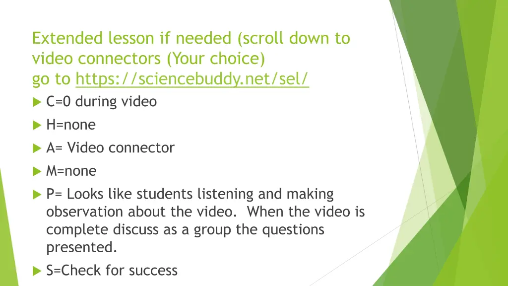 extended lesson if needed scroll down to video