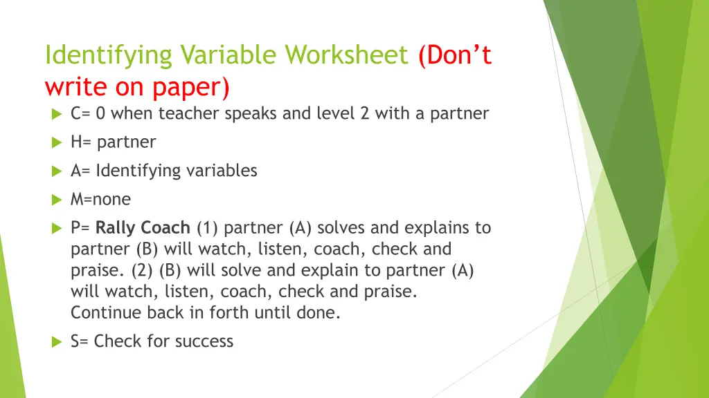 identifying variable worksheet don t write