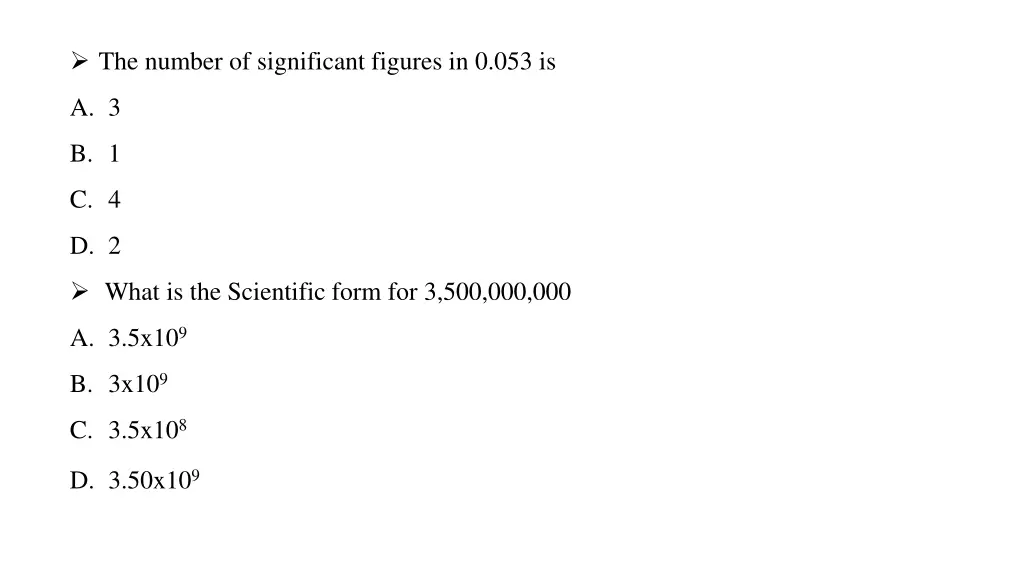 the number of significant figures in 0 053 is