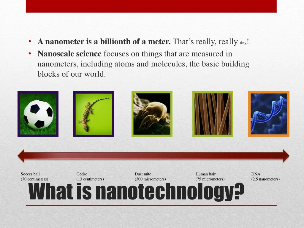 a nanometer is a billionth of a meter that