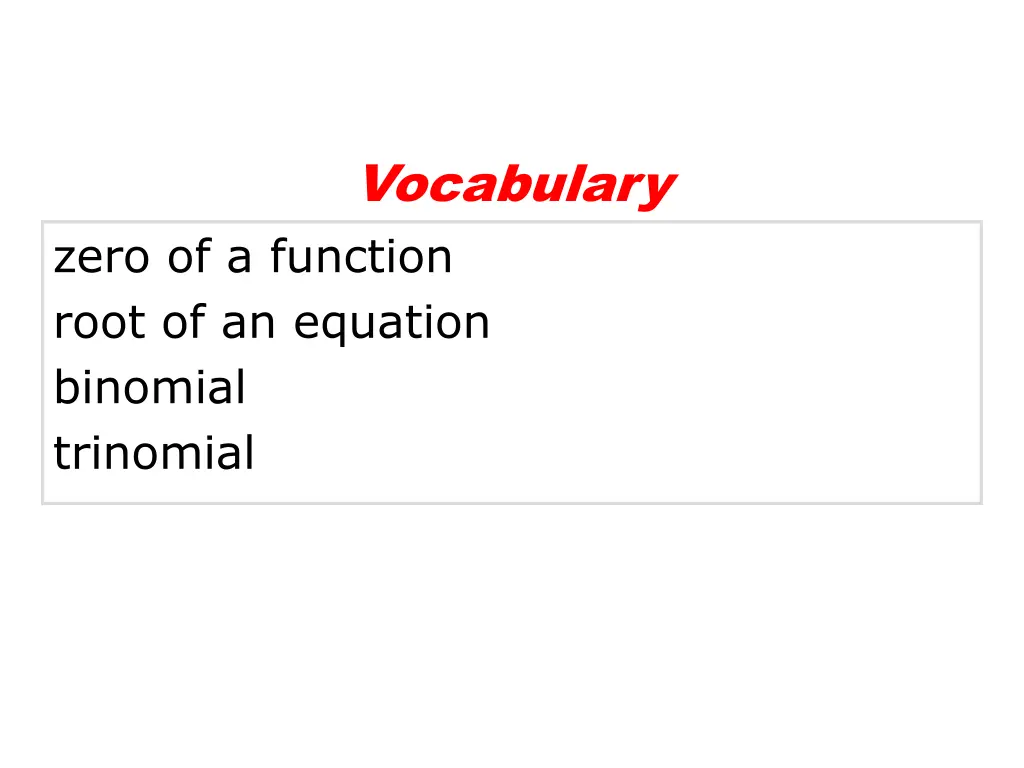 vocabulary