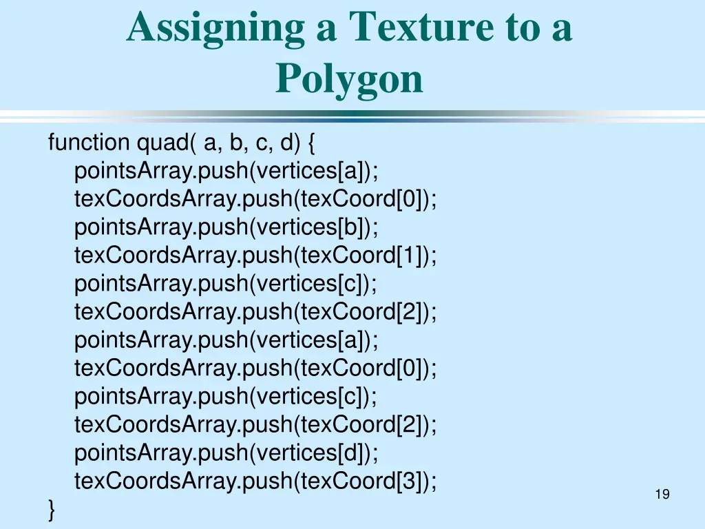 assigning a texture to a polygon