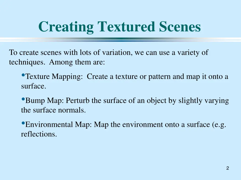 creating textured scenes