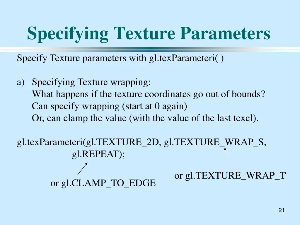 specifying texture parameters