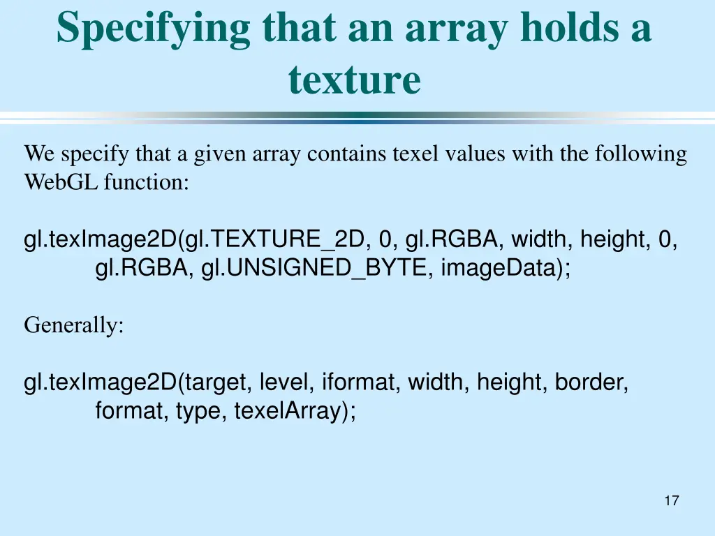 specifying that an array holds a texture