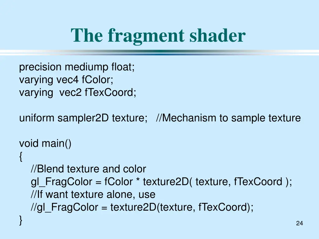 the fragment shader